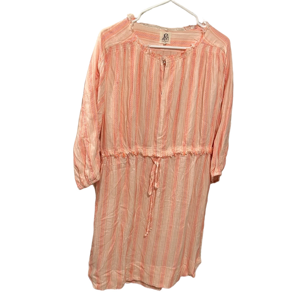 🎬Anthropologie dRA Los Angeles Pink/orange Striped Midi Dress size XS GUC..
